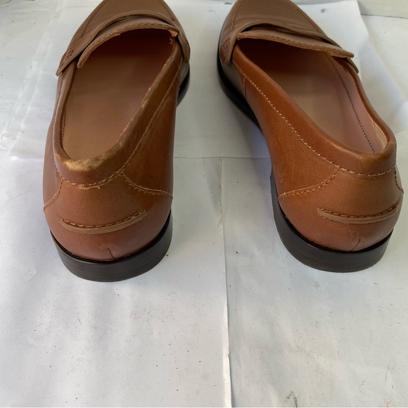 J. Crew Academy Leather Ryan Penny Loafers Tan Brown 10 Academia Preppy Classic - Picture 5 of 11